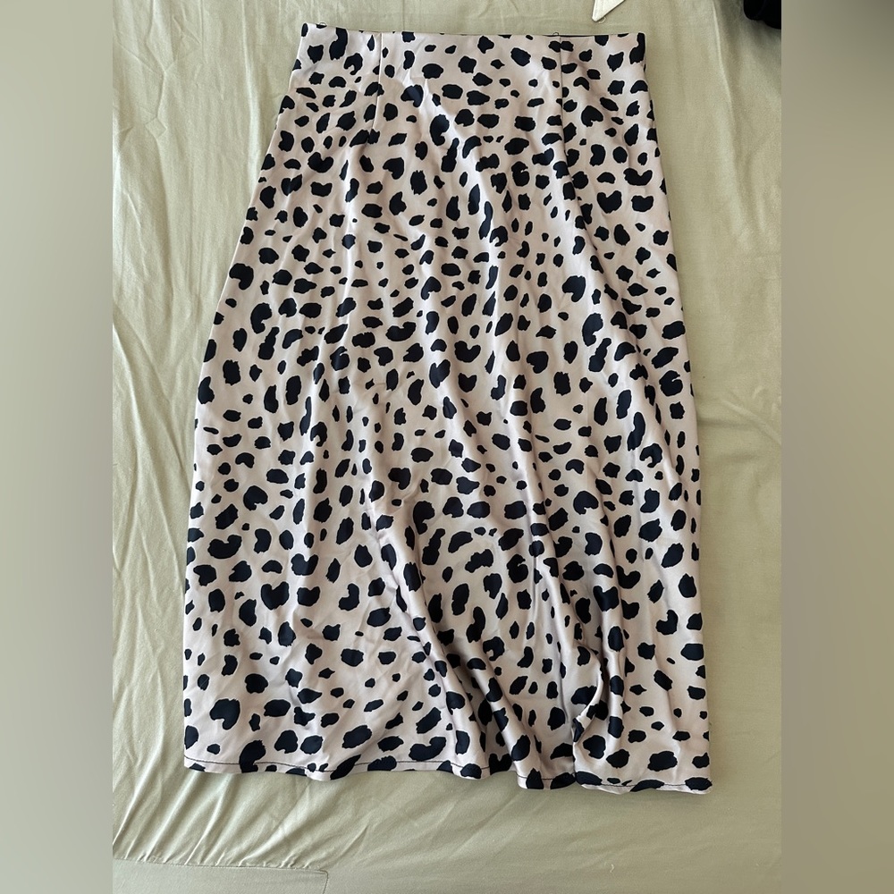 Satin midi skirt